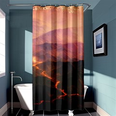 Volcanoes Magma Lava Mountains Shower Curtain 36  X 72  (stall)  by Sapixe