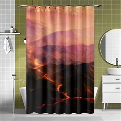 Volcanoes Magma Lava Mountains Shower Curtain 48  X 72  (small)  by Sapixe