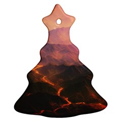 Volcanoes Magma Lava Mountains Ornament (christmas Tree)  by Sapixe