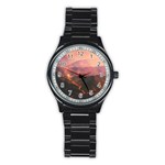 Volcanoes Magma Lava Mountains Stainless Steel Round Watch Front