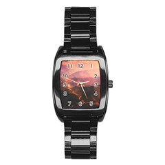 Volcanoes Magma Lava Mountains Stainless Steel Barrel Watch by Sapixe