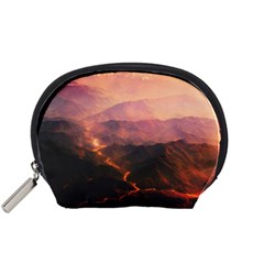 Volcanoes Magma Lava Mountains Accessory Pouch (small) by Sapixe