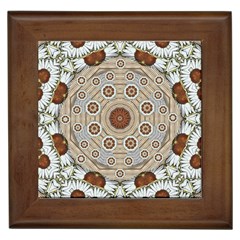 Flower Wreath In The Jungle Wood Forest Framed Tiles by pepitasart