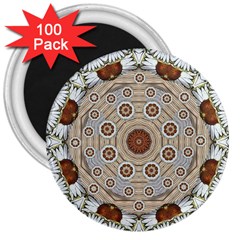 Flower Wreath In The Jungle Wood Forest 3  Magnets (100 Pack) by pepitasart