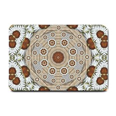 Flower Wreath In The Jungle Wood Forest Small Doormat  by pepitasart