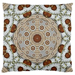 Flower Wreath In The Jungle Wood Forest Large Flano Cushion Case (one Side) by pepitasart