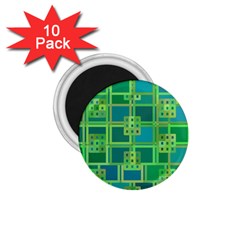 Green Abstract Geometric 1 75  Magnets (10 Pack)  by Sapixe