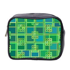 Green Abstract Geometric Mini Toiletries Bag (two Sides) by Sapixe