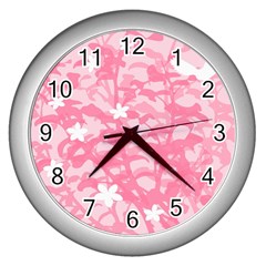 Plant Flowers Bird Spring Wall Clock (silver) by Sapixe