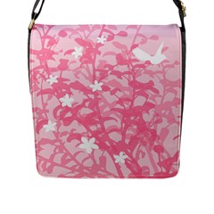 Plant Flowers Bird Spring Flap Closure Messenger Bag (l) by Sapixe