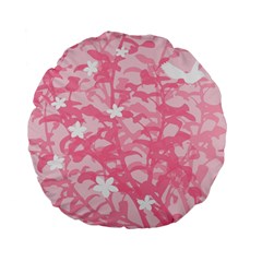 Plant Flowers Bird Spring Standard 15  Premium Flano Round Cushions by Sapixe