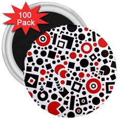 Square Objects Future Modern 3  Magnets (100 Pack) by Sapixe