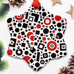 Square Objects Future Modern Snowflake Ornament (two Sides) by Sapixe