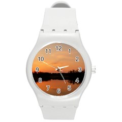 Sunset Nature Round Plastic Sport Watch (m) by Sapixe