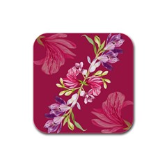 Motif Design Textile Design Rubber Square Coaster (4 Pack)  by Sapixe