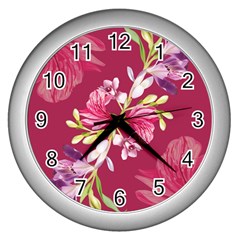 Motif Design Textile Design Wall Clock (silver) by Sapixe