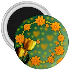 Background Design Texture Tulips 3  Magnets by Sapixe