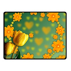 Background Design Texture Tulips Fleece Blanket (small) by Sapixe