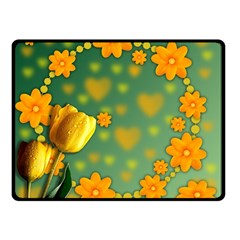 Background Design Texture Tulips Double Sided Fleece Blanket (small)  by Sapixe