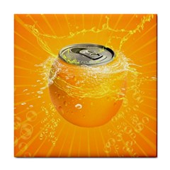 Orange Drink Splash Poster Tile Coasters by Sapixe