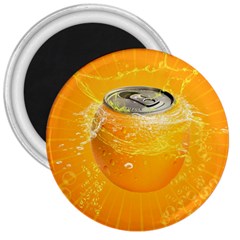 Orange Drink Splash Poster 3  Magnets by Sapixe