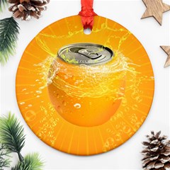 Orange Drink Splash Poster Ornament (round) by Sapixe