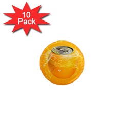 Orange Drink Splash Poster 1  Mini Magnet (10 Pack)  by Sapixe