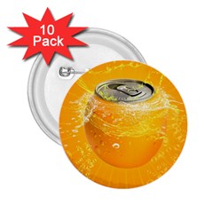 Orange Drink Splash Poster 2 25  Buttons (10 Pack)  by Sapixe