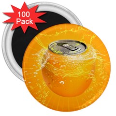 Orange Drink Splash Poster 3  Magnets (100 Pack) by Sapixe