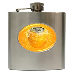 Orange Drink Splash Poster Hip Flask (6 Oz) by Sapixe