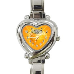 Orange Drink Splash Poster Heart Italian Charm Watch by Sapixe