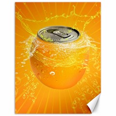 Orange Drink Splash Poster Canvas 12  X 16  by Sapixe