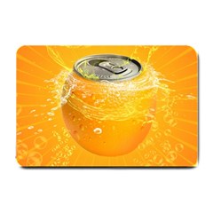 Orange Drink Splash Poster Small Doormat  by Sapixe