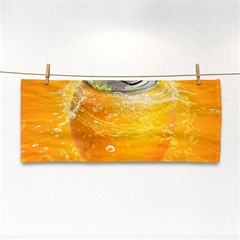 Orange Drink Splash Poster Hand Towel by Sapixe