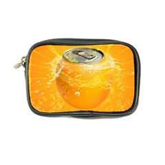 Orange Drink Splash Poster Coin Purse by Sapixe