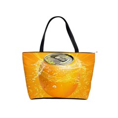 Orange Drink Splash Poster Classic Shoulder Handbag by Sapixe