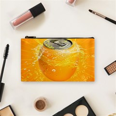 Orange Drink Splash Poster Cosmetic Bag (small) by Sapixe