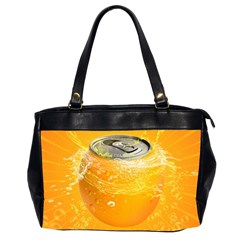 Orange Drink Splash Poster Oversize Office Handbag (2 Sides) by Sapixe