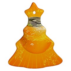 Orange Drink Splash Poster Ornament (christmas Tree)  by Sapixe