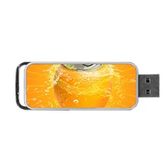 Orange Drink Splash Poster Portable Usb Flash (two Sides) by Sapixe