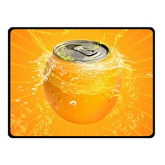 Orange Drink Splash Poster Double Sided Fleece Blanket (small)  by Sapixe