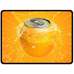 Orange Drink Splash Poster Double Sided Fleece Blanket (large)  by Sapixe