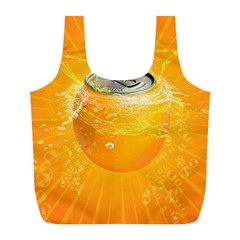 Orange Drink Splash Poster Full Print Recycle Bag (l) by Sapixe