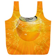 Orange Drink Splash Poster Full Print Recycle Bag (xl) by Sapixe