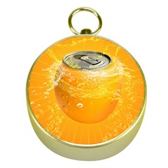 Orange Drink Splash Poster Gold Compasses by Sapixe