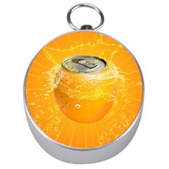 Orange Drink Splash Poster Silver Compasses by Sapixe