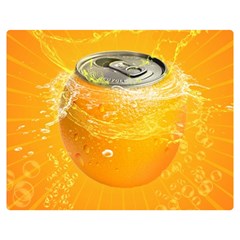 Orange Drink Splash Poster Double Sided Flano Blanket (medium)  by Sapixe