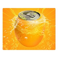 Orange Drink Splash Poster Double Sided Flano Blanket (large)  by Sapixe