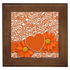 Flower Floral Heart Background Framed Tiles by Sapixe