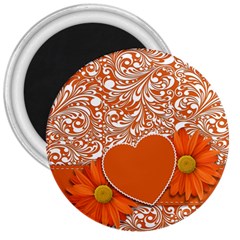 Flower Floral Heart Background 3  Magnets by Sapixe